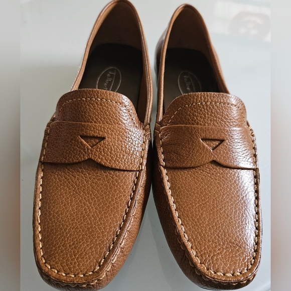 Talbots Nancy5 Dark Caramel 7M Pebble Leather Flats 7M - Picture 1 of 9